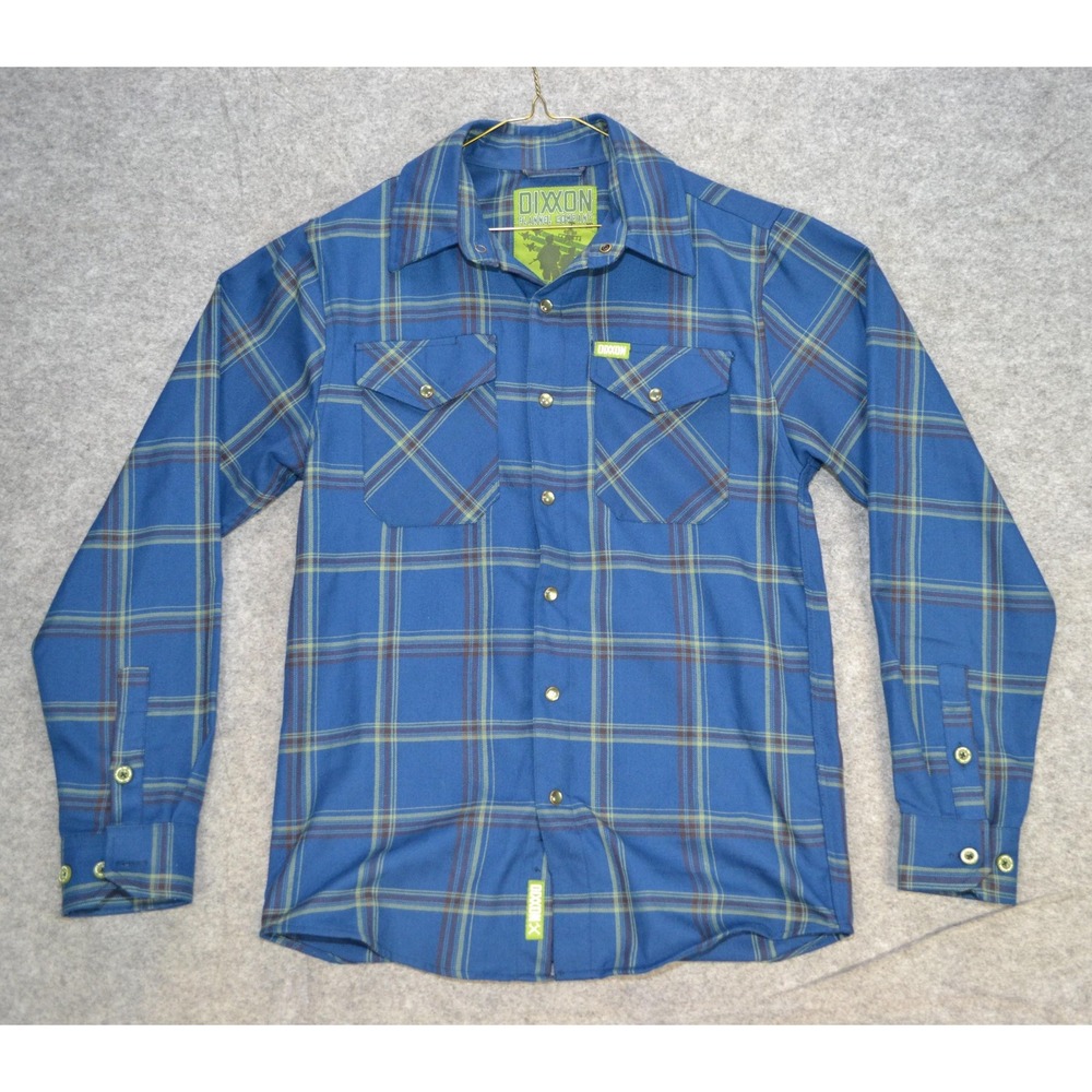 Dixxon Flannel Company Shirt Mens XS Blue Plaid The Force Snap‎ Front Workwear